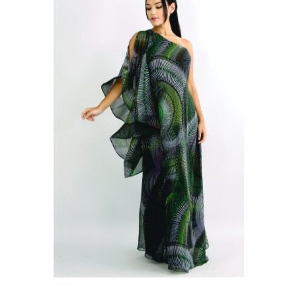Unique one shouldered printed maxi dress by CQ by CQ size Med